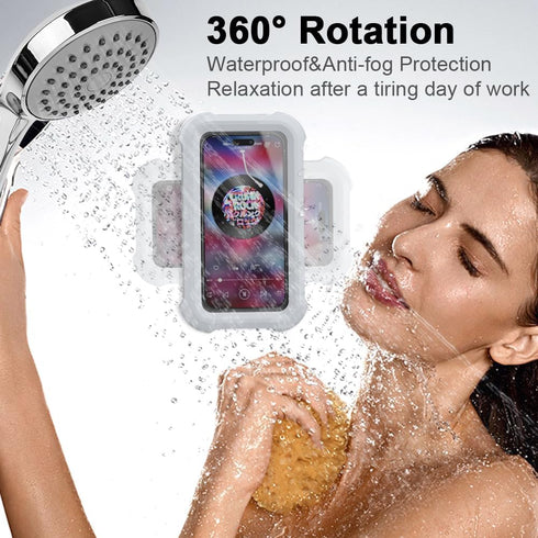 Shower Phone Holder Waterproof,480° Rotating Wall Phone Holder Mount with HD Touch Screen Guardian Phone up to 7 inch for iPhone 15 14 13 12 Pro 1...