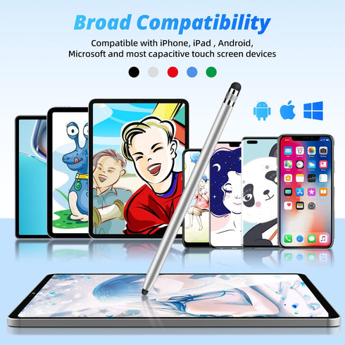 Stylus for Touch Screens, GUUGEI 5-Pack Capacitive Stylus Pen for iPad iPhone Android Phone Chromebook Tablet PC High Sensitivity & Precision Dual...
