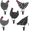 5PCS Rooster Animal Stakes, Chicken Family Garden Silhouette Yard Art, Hollow Out Animal Shape Decor for Outdoor-for Lawns Backyard 5PCS...