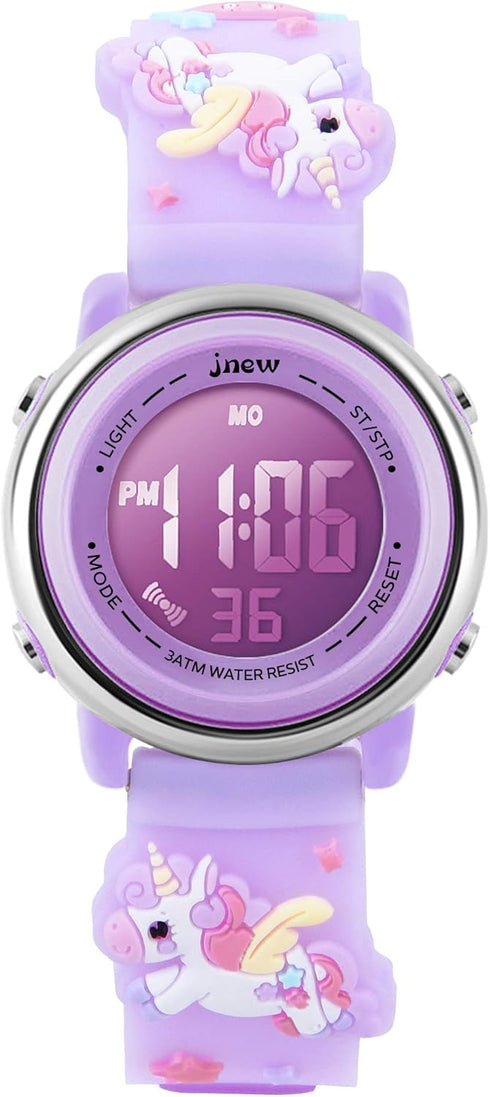 L LAVAREDO Kids Watches Girl Watches Ages 3-12 Sports Waterproof 3D Cute Cartoon Digital 7 Color Lights Wrist Watch for Kids...