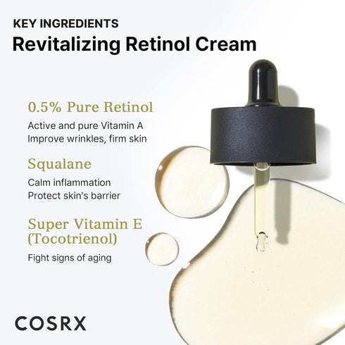COSRX Retinol 0.5 Oil, Anti-aging Serum with 0.5% Retinoid Treatment for Face, Reduce Wrinkles, Fine Lines, & Signs of Aging, Gentle Skincare for ...