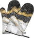 Black and White Marble Oven Mitts (Set of 2) are Heat Resistant and Sturdy for Kitchen, Cooking, Baking, Grilling and More....
