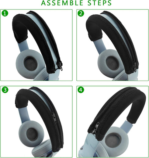 Geekria Flex Fabric Headband Cover Compatible with Beats Solo 3, Solo 2 Headphones, Sweat Cover, Replacement Repair Part, Easy DIY Installation (B...