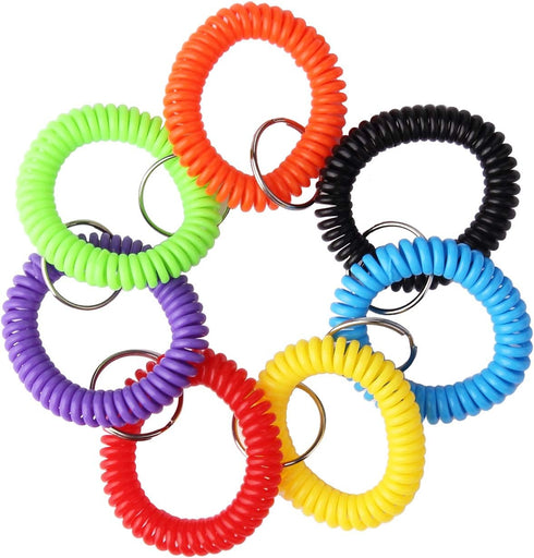 70Pcs Colorful Stretchy Keychain Bracelet Spiral Wristband Keychain for Outdoor, Gym...