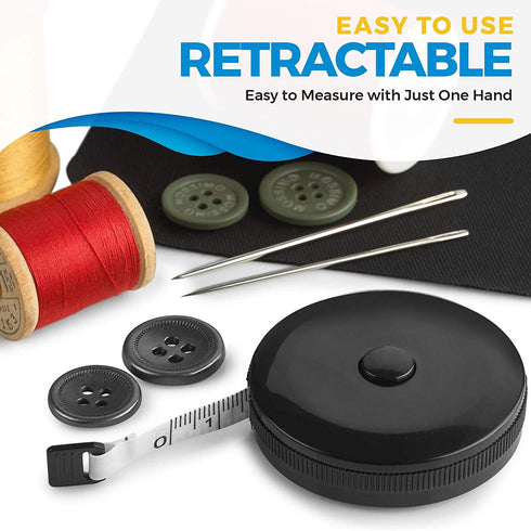 Tape Measure for Body Measuring Tape, (Pack of 2) Dual Sided Inch and CM, Portable, Retractable Soft Ruler Tool for Measurements Body Fat, Fitness...
