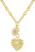 Sun Heart Necklace for Women 18K Gold Plated Heart Pendent Charm Necklace Chunky Chain Choker Necklace Hip Hop Charm Necklace...