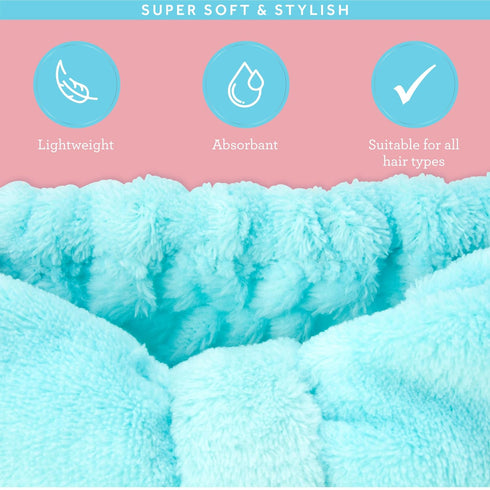 Bliss Women's Spa Headband - 2 Pack Microfiber Towel Headband for Washing Face, Skin Care, Makeup, and Messy Hair Wrap - Preppy Stuff Shower Hair ...