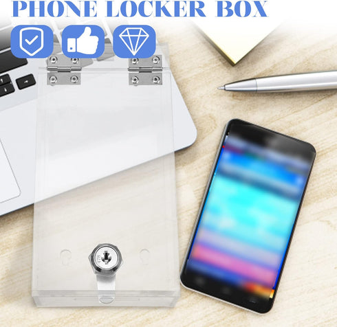 Zerodeko Clear Phone Lock Box Self-Control Smartphone Holder Lockable Plastic Mobile Phone Case Medicine Storage Lock Storage Box Container for Fo...
