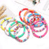 Surfer Heishi Bracelets for Women Stackable Rainbow Vinyl Disc Clay Beaded Stretch Bracelets Elastic Layering Friendship Bracelets Boho Summer Bea...