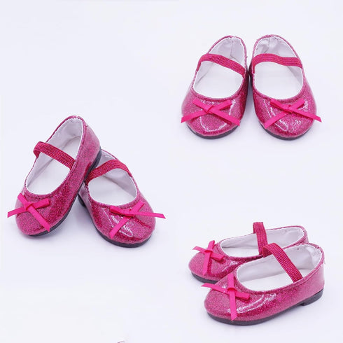 7 Pairs of Glitter Doll Shoes Fits for 18 inch Doll Shoes American Dolls Sparkle Doll Shoes Princess Accessories...