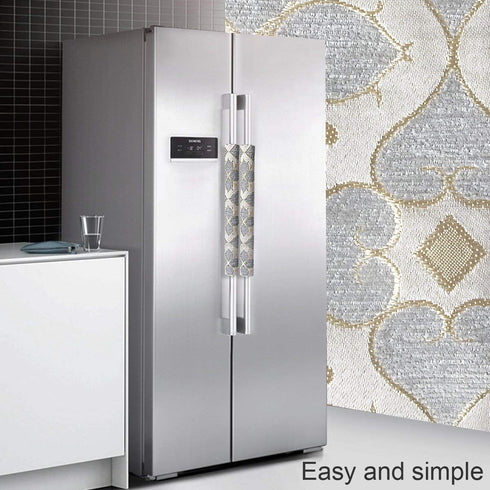 OUGAR8 Refrigerator Door Handle Covers Handmade Decor Protector for Ovens, Dishwashers.Keep Your Kitchen Appliance Clean from Smudges, Food Stains (5 Pieces, Quatrefoil)