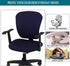 Office Computer Chair Cover Stretch Universal Jacquard Seat Slipcover 2 Piece for Desk Rotating Armless Chair, Removable Washable Anti-dust Chair ...