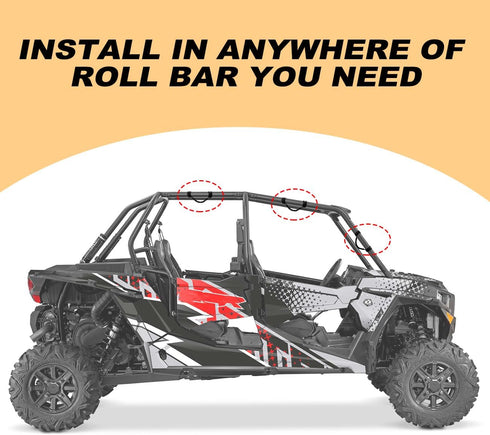UTV Roll Bar Grab Handles for Polaris RZR Can Am,UTV Grab Handles fit 1.75"-2" Rollbar,ATV Passenger Grab Handle Grips 2Pcs (Red CAMO Paracord)...