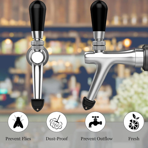 50 Pack Beer Plugs Tap Brush Beer Faucet Tap Cleaning Plug Hygiene Brush Draft Beer Tap Plug for Restaurant Home Party Bar (Black)...