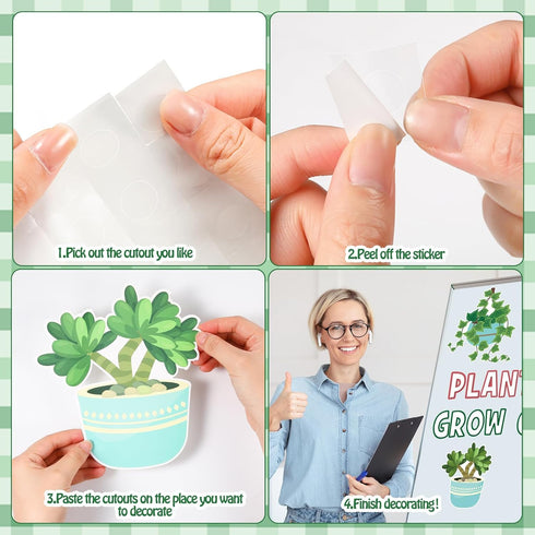 Qilery 50 Pcs Plant Bulletin Board Decoration Plant Kindness Grow Greatness Bulletin Board Cutouts Positive Greenery Plant Bulletin Board Set for ...