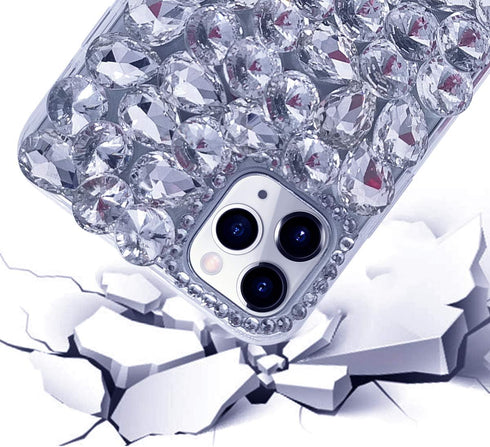 Bonitec Compatible with iPhone 12 Pro Case 3D Glitter Sparkle Bling Case Luxury Shiny Crystal Rhinestone Diamond Bumper Clear Gems Cute Protective...