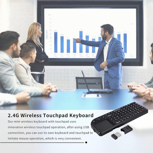Gugxiom 2.4G Wireless Touchpad Keyboard, USB2.0 Mini Wireless Keyboard with 69 Backlight Keys, with Touch Pad, IR Indicator, Receiver and USB Cabl...