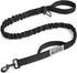 OutdoorMaster Bungee Dog Leash, Heavy Duty Dog Leash with Shock Absorption, 2 Padded Handles Training Leash, Improved Dog Safety and Comfort - Bla...