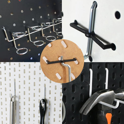 100 Pcs Peg Locks Pegboard Hook Locks Peg Hook Locks Plastic Pegboard Hooks Black Plastic Peg Hook Fixer Pegboard Display Hook Organizer Peg Board...