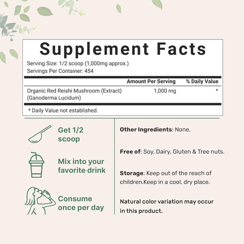 Micro Ingredients Organic Reishi Mushroom Extract, 16 oz | 100:1 Red Reishi | Supports Immunity, Mood & Stress Relief | Great for Tea, Tonic & Dai...