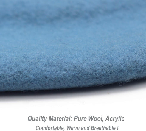 Wheebo Wool Beret Hat,Solid Color French Style Winter Warm Cap for Women Girls Lady...