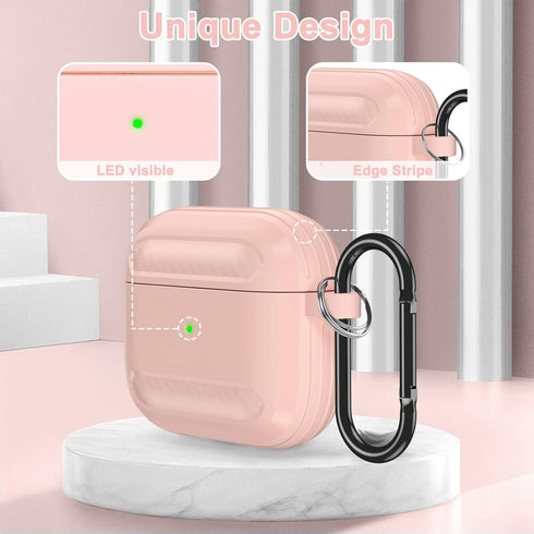 ORIbox Carbon Fiber Designed for Apple AirPods 3 Case, Full Protective Case Skin with Keychain...