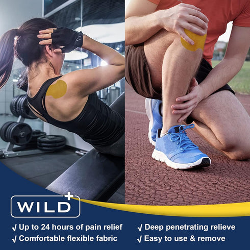 WILD+ Knee Pain Relief Patches, Warming Herbal Plaster for Knee Relief Patch, Natural Knee Patches Heat Patch for Pain Relief, Wormwood Pain Relie...