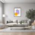 Posterizer 1 pcs-single art of a womans face-purple orange minimal art 1-Abstract & Modern Art-Gift for Art Lovers-Decor for Home & Office- unfram...