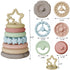 Sensory Baby Teething Toys, Stacking Rings Toys for 1 2 One Year Old, 7 Piece Teether Set Baby Girl Boys Shower Gifts, Newborn Essentials for 6-12...