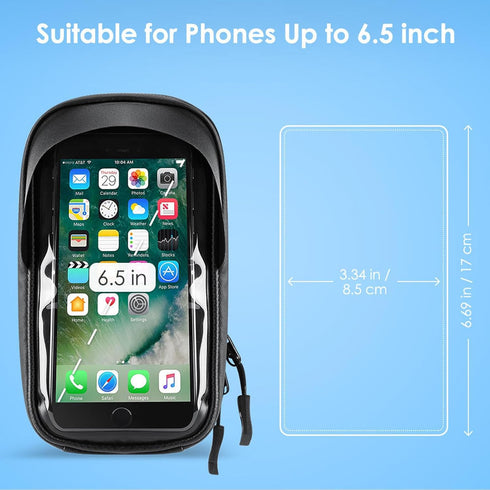 Waterproof Bicycle Storage Bags Reflective Phone Mount Top Tube Bag Bike Phone Case Holder Accessories Cycling Pouch Compatible with iPhone 15,14,...
