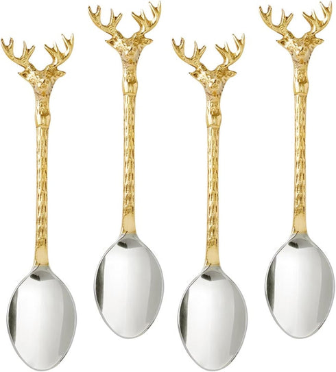 Santa Barbara Design Studio Holiday Charcuterie Accessories Mini Serving Spoons, Set of 4, Gold/Silver...