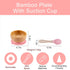 Baby Bowls and Spoons, Baby Bamboo Bowl and Spoon | Silicone Suction | Bamboo Baby Bowls for Baby | Baby Bowls First Stage | Baby Wood Bowls (Pink...