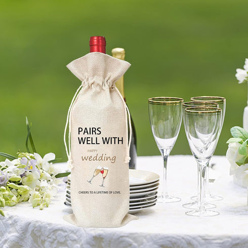 Wedding Gifts,Wedding Wine Bag,Bridal Shower Gift for Bride To Be,Engagement Gifts For Couples,Housewarming Gift.Wine Gifts, Mr and Mrs Gifts,Enga...