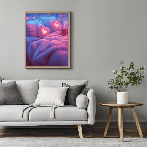 Posterizer 1 pcs-cozy Valentine’s Day night in bed-cute poster -2-Romantic Art-Holiday Poster Collection-Gift for Couples boyfriend girlfriend Hus...