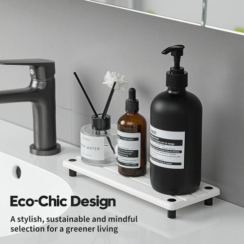 Instant Dry Sink Caddy Kitchen Sink Organizer, Quick Drying Diatomaceous Earth Stone Sink Tray Sponge Holder Soap Dish, Bathroom Countertop Vanity...