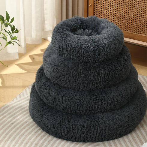 Cat Beds for Indoor Cats Plush Fluffy Round Donut Cat and Dog Cushion Bed for Small Medium Dogs and Cats Kittens Puppy Calming Dog Cat Bed for 3KG...