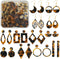 Pandahall DIY Resin Acrylic Earrings Making Kit Round Moon Drop Leaf Mottled Acetate Acrylic Statement Earrings Making Set for Bohemian Earrings J...