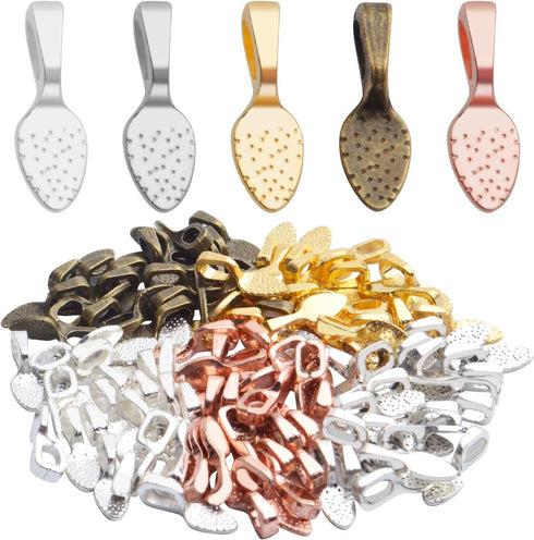 BronaGrand 100pcs Spoon Glue on Bails for Earrings Pendants Charms Jewelry Making Crafting,15x5x5mm...