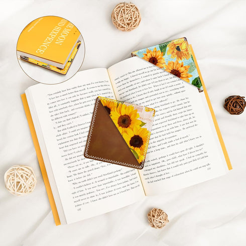 3 Pieces Leather Bookmarks, Personalized & Cute Book Accessories for Reading Lovers, Page Markers for Women Men Girls Boys Student Teacher Kids Re...