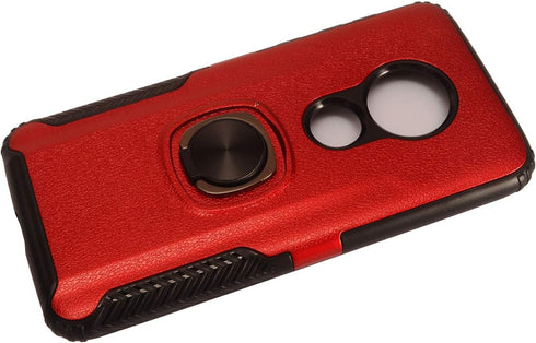 Compatible with T-Mobile REVVLRY, Moto G7 Play, G7 Optimo XT1952/DL - Hybrid Phone Case w/Ring Stand - RS4 Red...