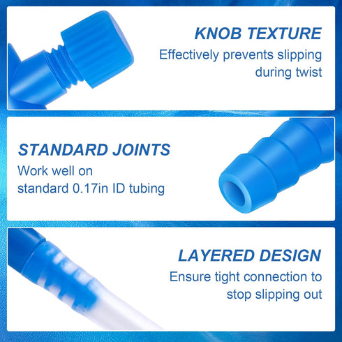 30 Pack Aquarium Air Control Valves for Fish Tank 3/16" ID Air Tube Blue Single Way T Shape Control Valve Plastic Aquarium Hose Connector for Home...