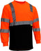 Class 3 Hi-Viz Long Sleeve Black Bottom Safety T-Shirts with Reflective Tapes (Or, S)...