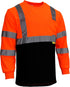 Class 3 Hi-Viz Long Sleeve Black Bottom Safety T-Shirts with Reflective Tapes (Or, S)...