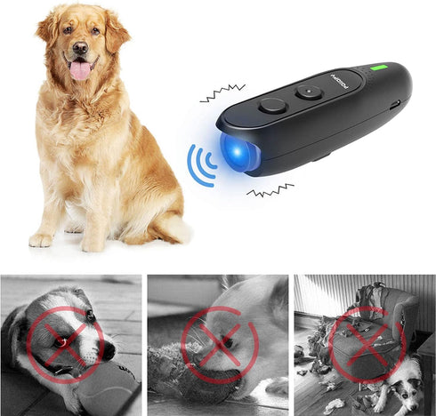 Anti Bark Device for Dog-Variable Frequency Ultrasonic Dog Bark Deterrent Rechargeable 2 in 1 Dog Barking Control Device Handheld Dog Training Too...