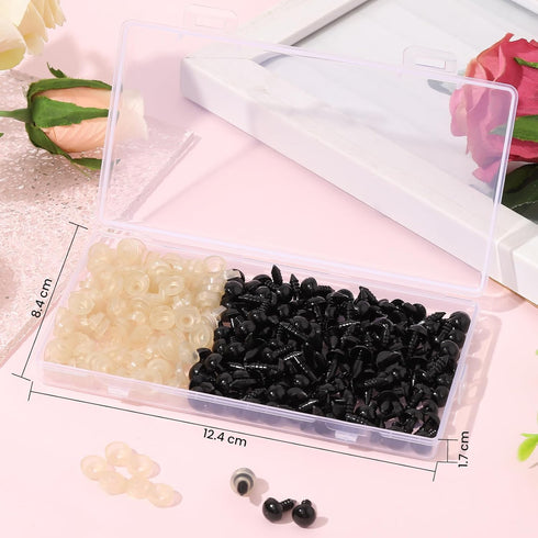 Vanblue Safety Eyes 260PCS 8mm Plastic Black Craft Eyes with Washers Teddy Bear Eyes for Amigurumi Stuffed Animals Crochet Toys Crafts Making Hall...