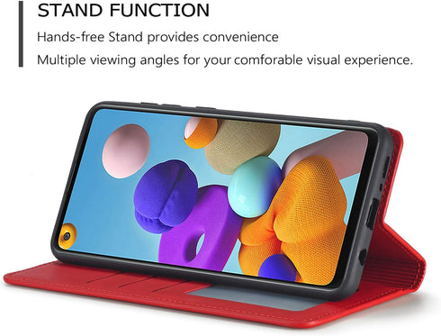 QLTYPRI for Samsung Galaxy A13 5G Case, Premium PU Leather Cover TPU Bumper with Card Holder Kickstand Hidden Magnetic Adsorption Shockproof Flip ...