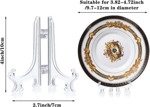 48 Pieces Mini Easel Stands Plastic Plate Stand Holder Display Picture Easel Stand for Display Picture Frame Collectibles Desktop Weddings Party H...