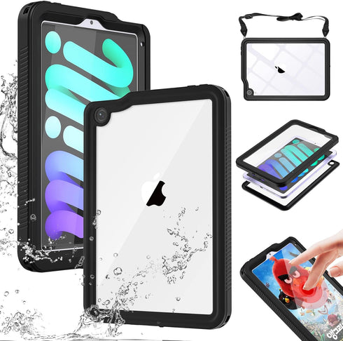 AICase iPad Mini 6 2021 (6th Generation) 8.3 Inch Waterproof, Dustproof, Shockproof Case Cover with 360 Full-Body Protection, with Lanyard...