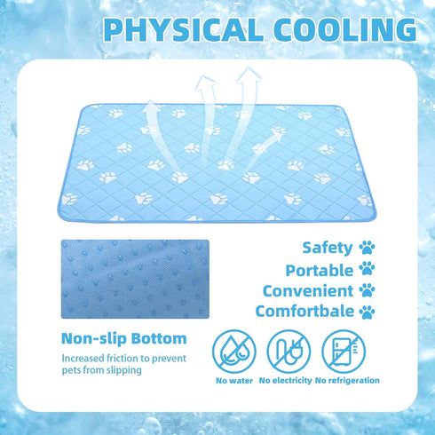 PUPTECK Upgraded Dog Cooling Mat Ice Silk Self Cool Pad for Small Medium Large Dogs and Cats, Non-slip Pet Bed for Summer or Hot Days Sleeping, Wa...