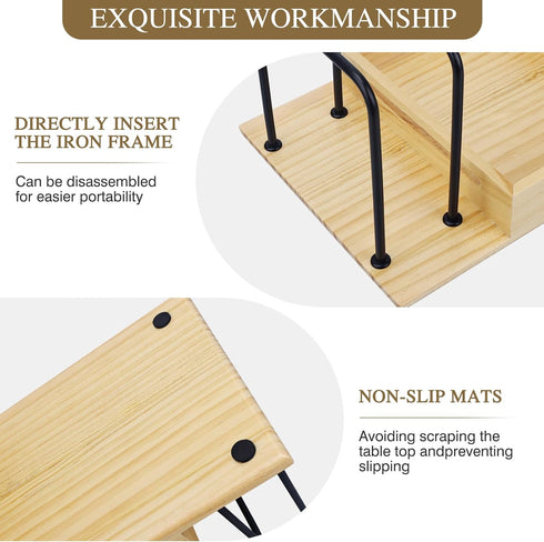 Napkin Holder for Table,Metal Wood Napkin Holder with Salt and Pepper Shakers Caddy,Napkin Holders for Kitchen,Napkin Holders for Paper Napkins,Mo...